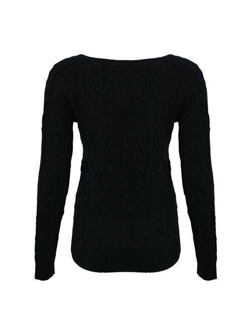 Maglia a trecce in lana e cashmere Nero POLO RALPH LAUREN | 211971866005